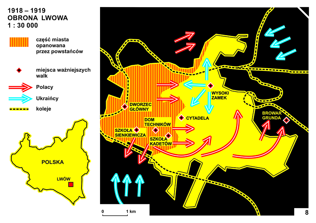 Mapa - Obrona Lwowa (1918)
