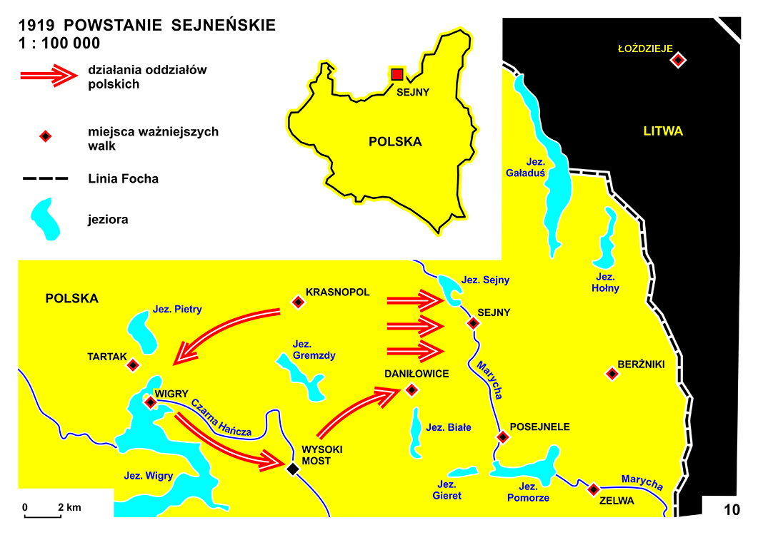 Mapa - Powstanie sejneńskie (1919)