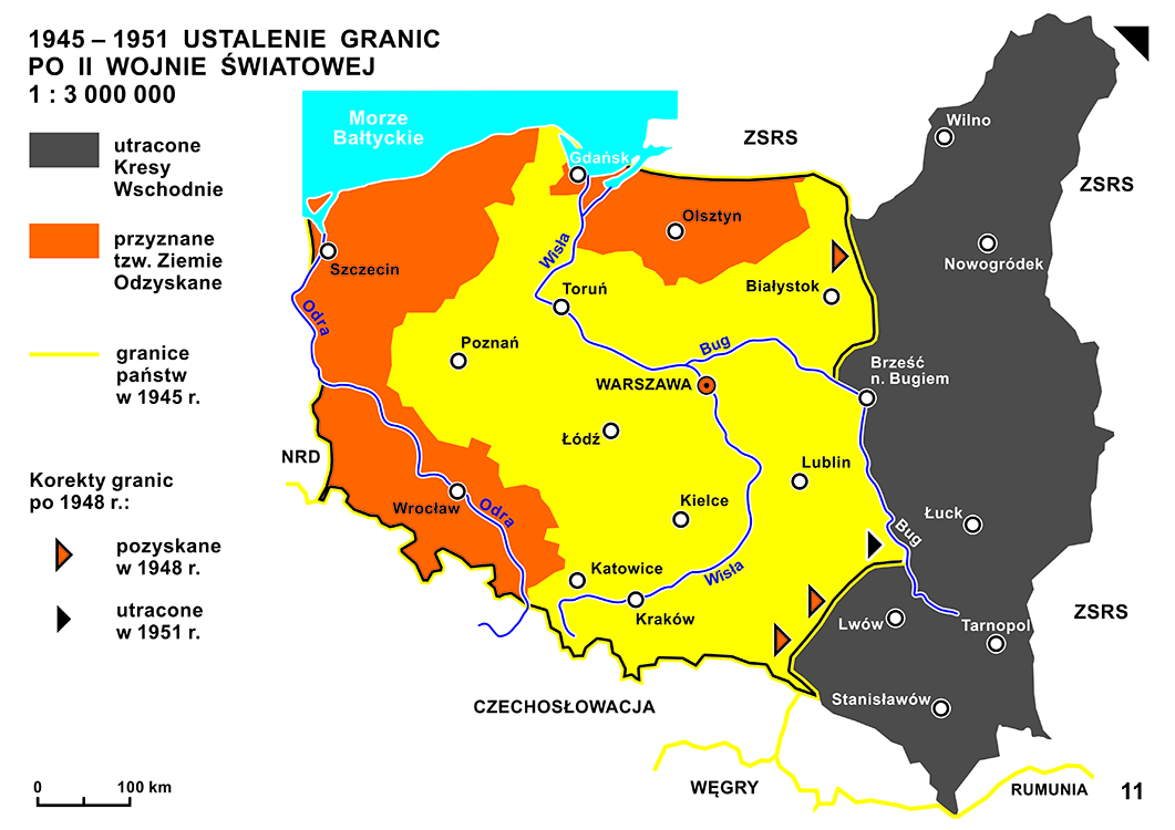 1945-1951 Polska - ustalenie granic po II wojnie światowej